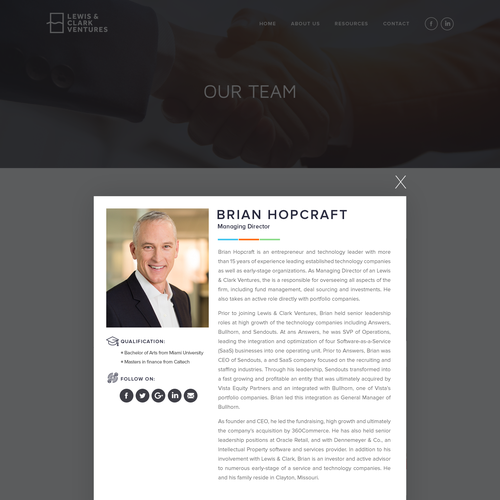Create a modern Word Press theme design for Lewis & Clark Ventures Design by Obizzy