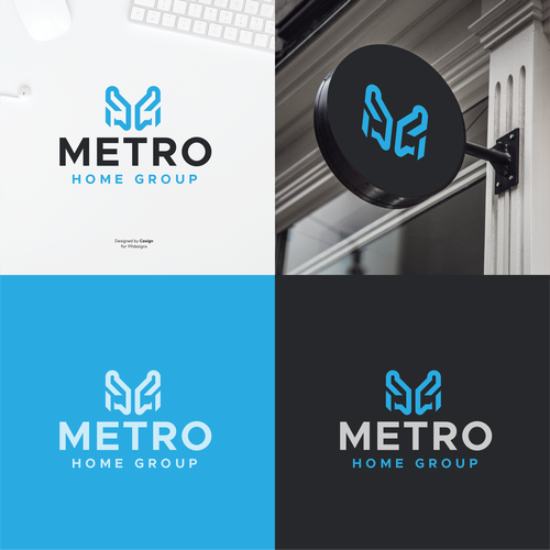 Metro Home Group Real Estate Team Logo Diseño de casign