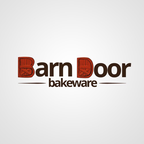 Create a "cool rustic" styled logo of a Barn Door for Barn Door Bakeware Logo Design by krehbielLABS