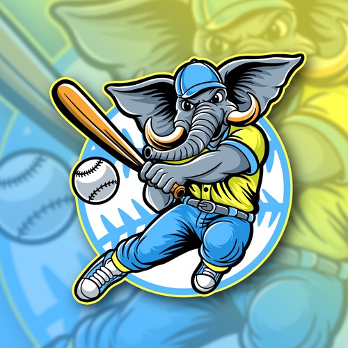 Travel Baseball Team Logo & Patch - Elephant Design by WiFiSign
