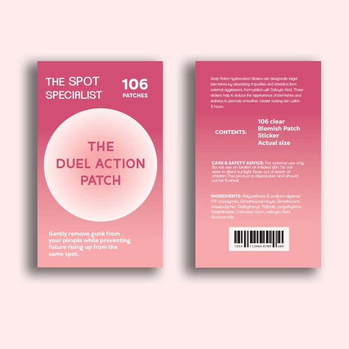 Pimple Patch PACKAGING to appeal to FEMALE BEAUTY user Design by 04kk graphics