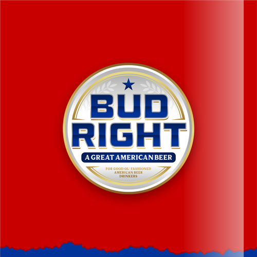 Bud Right.  The great new American Beer for good ol' fashioned American beer drinkers. Design by Voos Studio