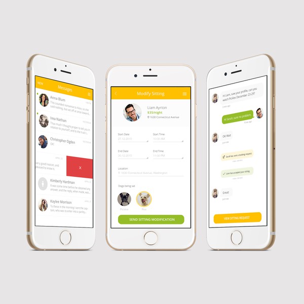 Bark'N'Borrow's dog-sitting app design