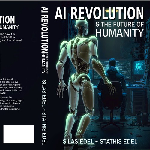 Futuristic AI Book Cover - AI vs Humans/Dark Design by SusansArt