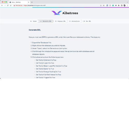 Create a logo for Albatross, a database migration tool. Design réalisé par Nlndpldjr