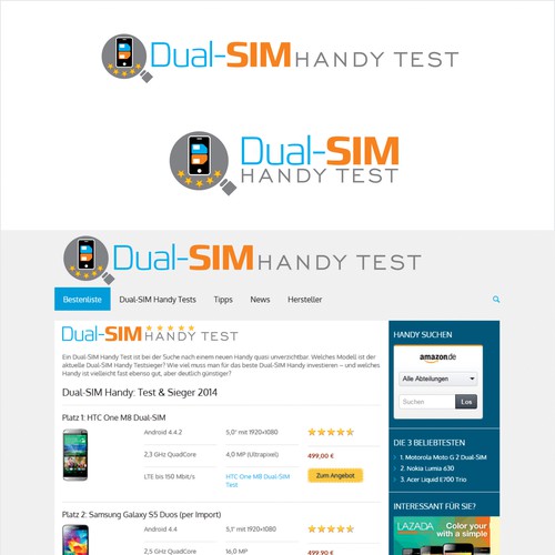 1 fresh logo for a website reviewing 2-SIM smartphones Design by XarXi