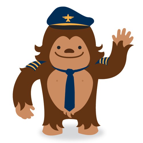 Sasquatch Illustration for SeaPort Airlines Design by LollyBell