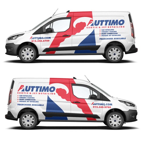 Eye- Catching Van Wrap for our Exotic car & Private Jet Detailing Business. Design by Rockyman