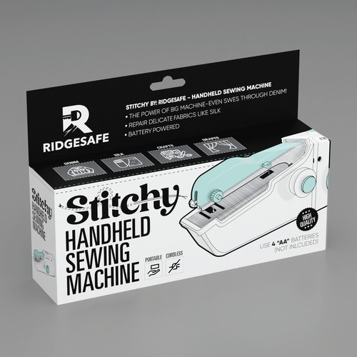 Create Packaging for Moden Handheld Sewing Machine Design by Dem Ro