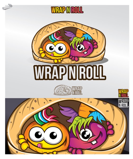 HAVE FUN creating a logo for WRAP N ROLL food tuck and then do MORE ...