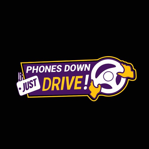 Eye-catching logo for distracted driving campaign Phones Down, Just Drive! Design by bo9art