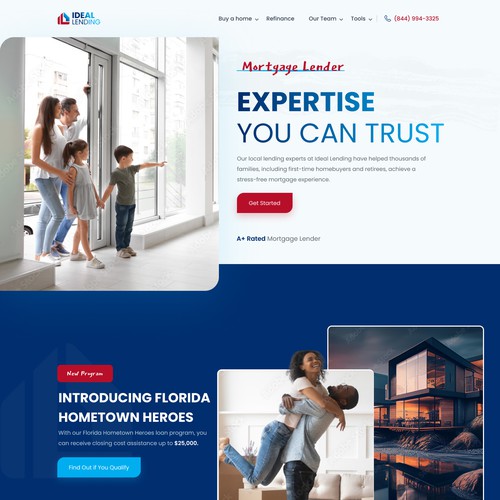 Persuasive and eye appealing website design for a mortgage company Design by MercClass