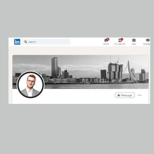 Linkedin Skyline Banner B&W Design by CREATIVE NINJA ✅