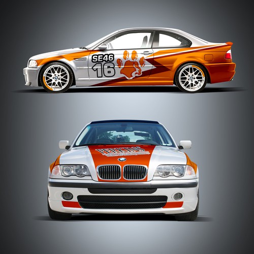 Perkins-Clemson e46 Race Car Wrap Design by Tanny Dew ❤︎