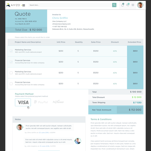 UI/UX Design for a Price Quoting Software Design by teoser