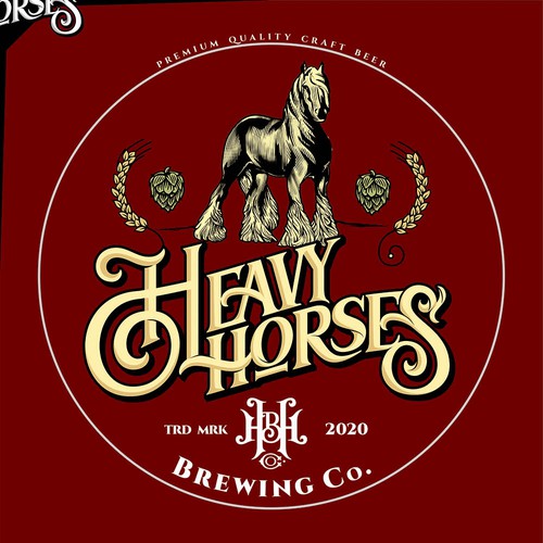 Vintage horse logo for a local brewery Design by F.canarin