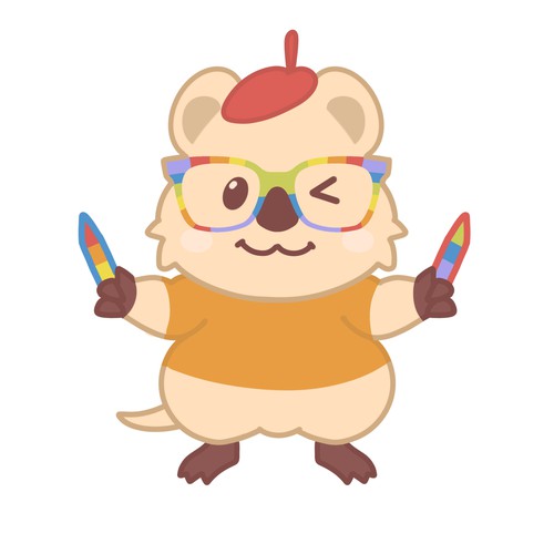 Quokka (the happiest animal in the world) mascot for AI powered wellness app Design by Didi Andi