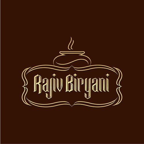 Indian Food Cloud Kitchen Logo Design, Rajiv Biryani Réalisé par mondal