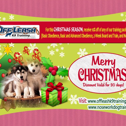 Design di Holiday Ad for Off-Leash K9 Training di Mcastro