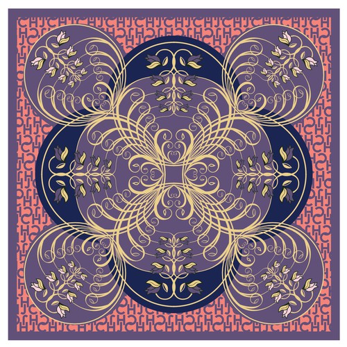 Pattern for silk scarf Design by ole_na