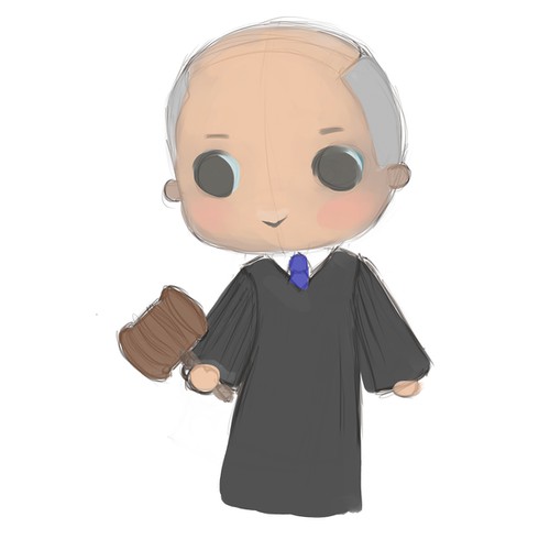 Create a kid-friendly Judge character to be made into a plush toy! Design by JosieMoon