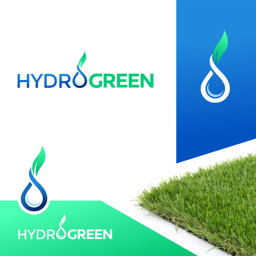 Sleek bold logo for hydroseeding company water droplet/grass Design by Zaikh Fayçal