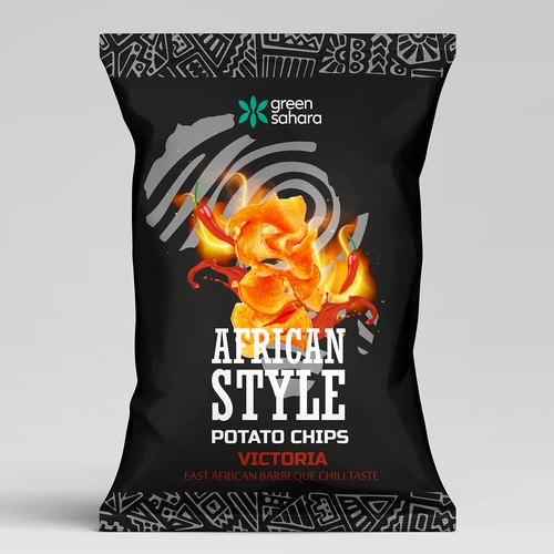 Design African style potato chips packaging Design by Noha.Akkad