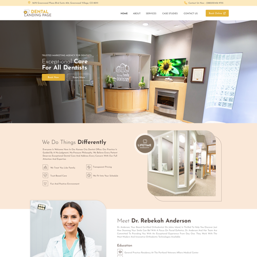 Home page for dental practice Design by creatsoul