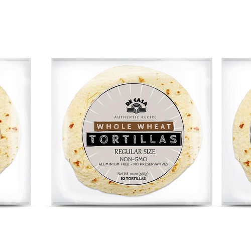 Create a new label for our natural tortillas Diseño de kookypops