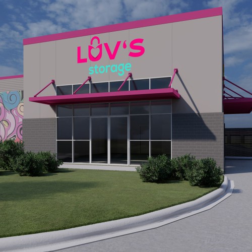 Luv’s Storage - modern logo with bright color Design by 3PM