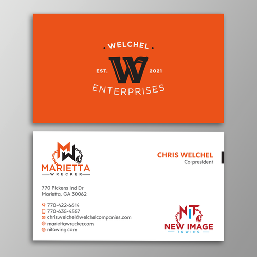 Powerful business card for large towing enterprise Design by Design sp