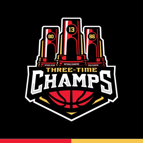 Basketball Logo for Team 'Three-Time Champs' - Your Winning Logo Featured on Major Sports Network Design by Dexterous™