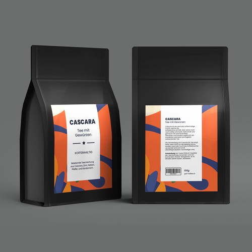 Cascara tea label Design by Experiva