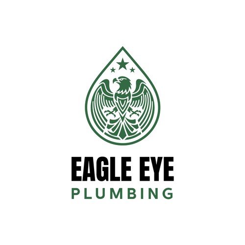 Eye catching and very marketable logo for plumbing company. The company name is Eagle Eye Plumbing Design by Elbes™