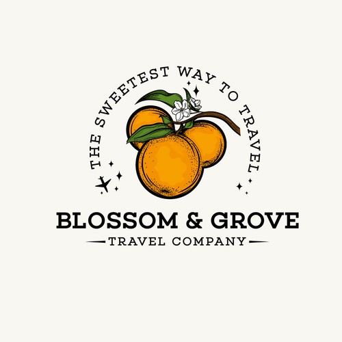 Vintage Orange Blossom Logo design for Travel Company Design réalisé par Mararti