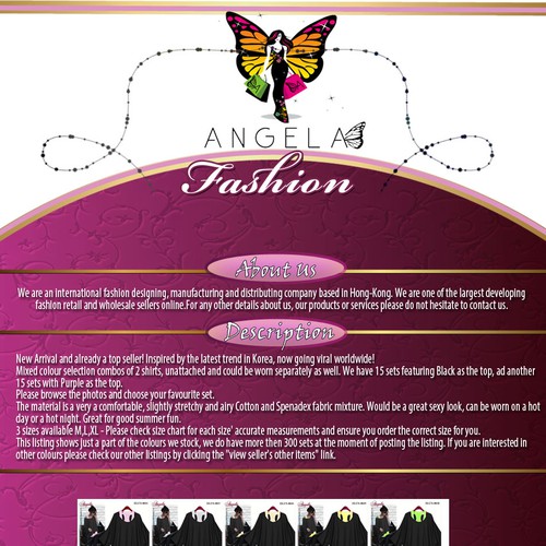 Help Angela Fashion  with a new banner ad Réalisé par purplepassion