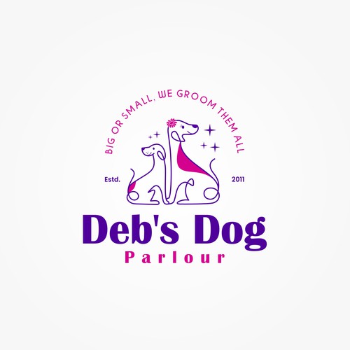 clean, fun lines incorporating dogs for grooming Design by i-ali