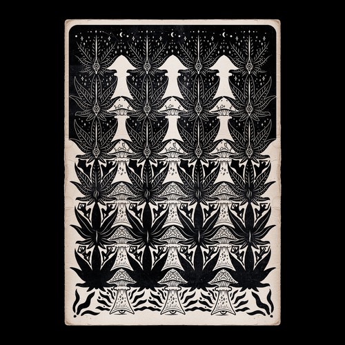 M.C. Escher inspired Illustration/Shirt design for fellow psychonauts. Design by Giulio Villa