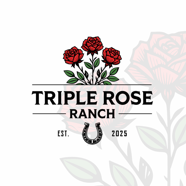 Triple Rose Ranch Floral Logo