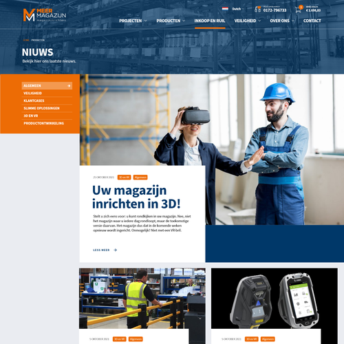 Creative website templates for a leading pallet racks company_ Meermagazijn Design by ChickenDinner