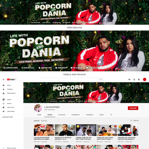 Famous  couple channel banner revamp that will be seen by millions, Banner ad contest