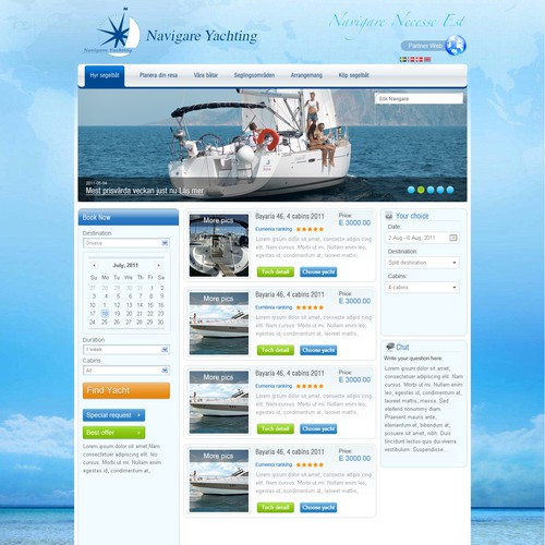 Help Navigare Yachting with a new website design Réalisé par codac