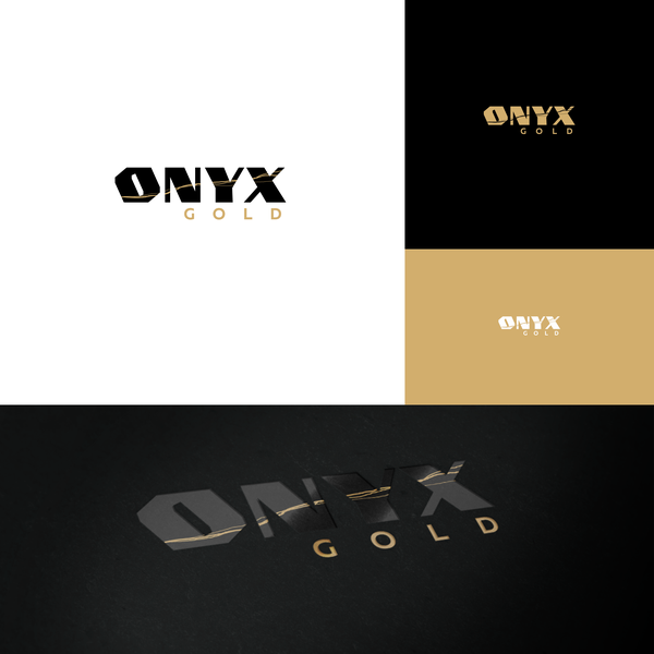 Mining exploration company logo with gold streak