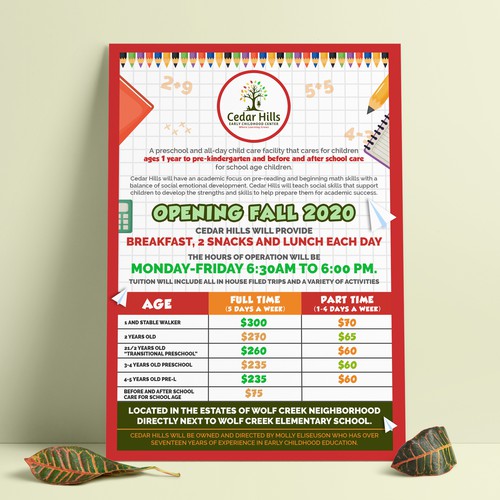 Preschool Flyer Design por Custom Logo Graphic