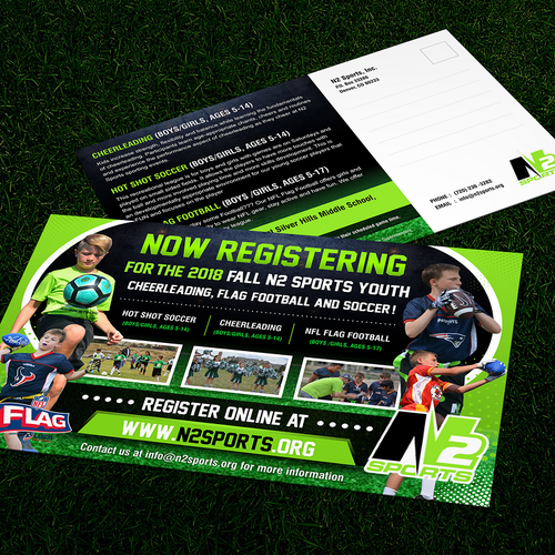 Exciting nfl flag youth football flyer for schools, Postcard, flyer or  print contest