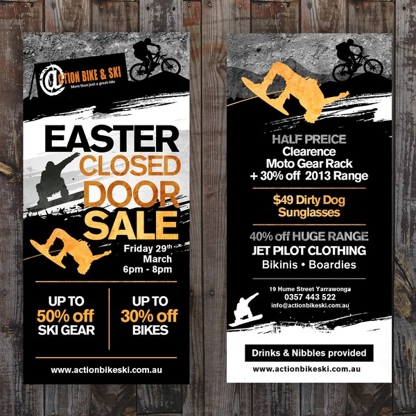 Help Action Bike & Ski with a new postcard or flyer