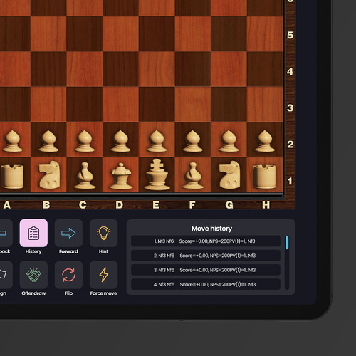 iPad Chess App - Polishing project. See PSD. Design by Borowski Design