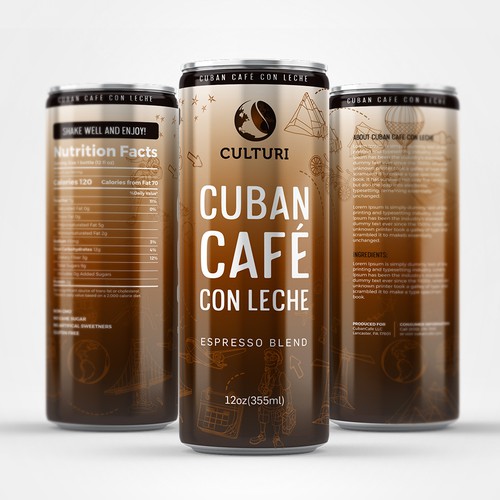 Label for Canned Ready-to-drink coffee Réalisé par farhanubaid