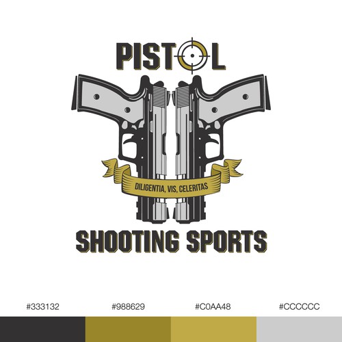 Design Retro Style Logo For Pistol Shooting Sports Logo