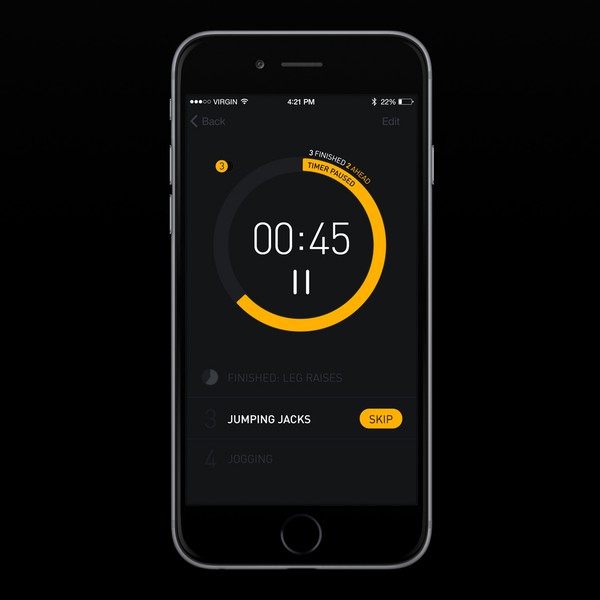 Create modern, flat UI design for timer app
